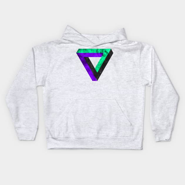 Modern triangle forever on fire Kids Hoodie by Cocolima